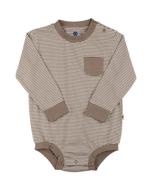 Dulaar Olive Onesie-Get Striped Olive-Cotton-For Infants