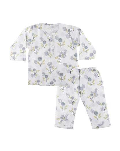 Dulaar The Sparrow and Flower Loungewear Set-Printed-Organic Muslin Cotton-For Infants