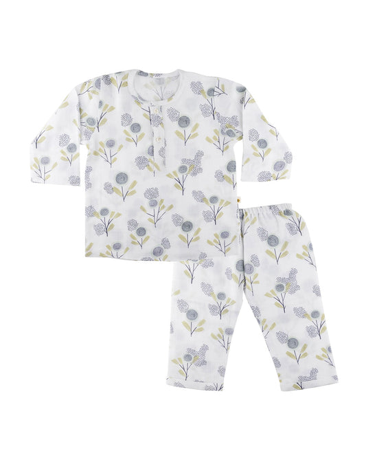 Dulaar The Sparrow and Flower Loungewear Set-Printed-Organic Cotton Muslin-For Infants