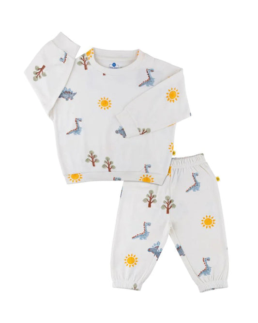 Dulaar A Day with Dinos Tracksuit-Printed-Organic Cotton-For Infants