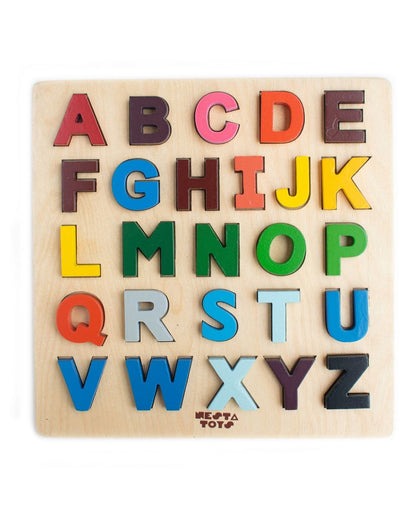 Nesta Toys Education Alphabet Wooden Puzzle-26 Multicolored Alphabets-Learning & Educational Toys-24M+