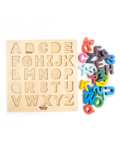 Nesta Toys Education Alphabet Wooden Puzzle-26 Multicolored Alphabets-Learning & Educational Toys-24M+