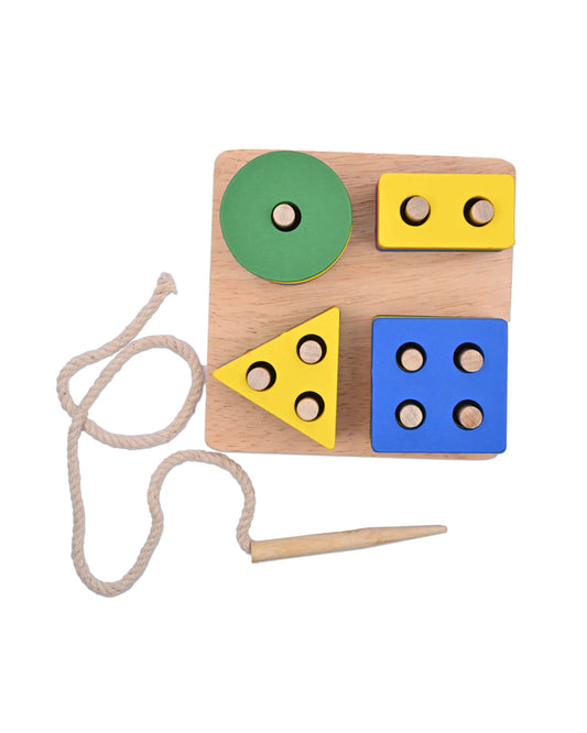 Nesta Toys Wooden Shape Sorter, Stacker & Lacing Toy-Learning & Educational Toys-12M+