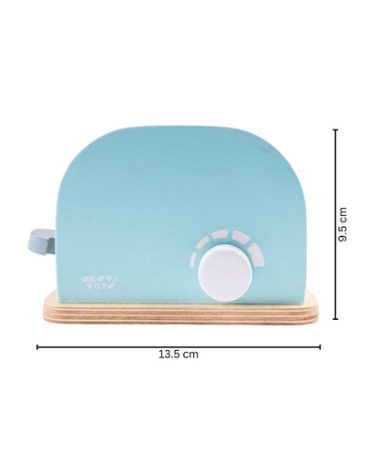 Nesta Toys Wooden Bread Pop-Up Toaster -Pretend & Play Toy-Blue-24M+