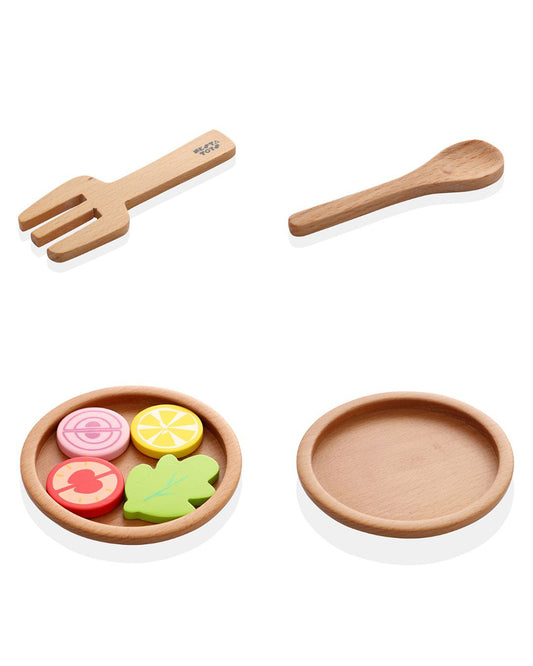 Nesta Toys Kitchen Play Set Beech Wood Cooking Set 9 Pcs-Pretend & Play Toy-24M+