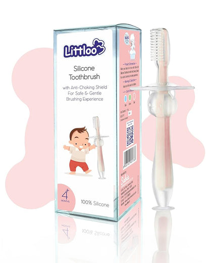 Littloo Silicone Anti-Choking Baby Toothbrush-4M+