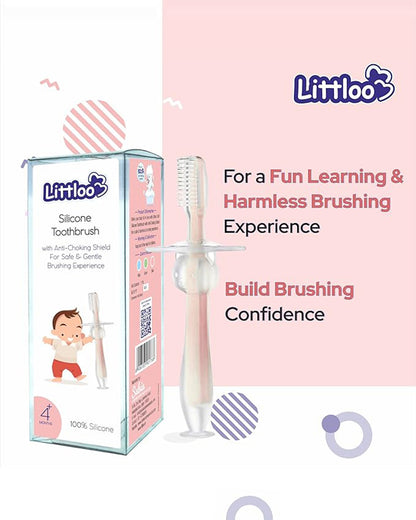 Littloo Silicone Anti-Choking Baby Toothbrush-4M+