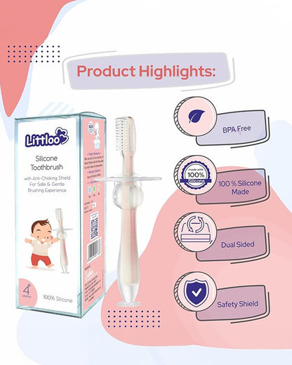 Littloo Silicone Anti-Choking Baby Toothbrush-4M+