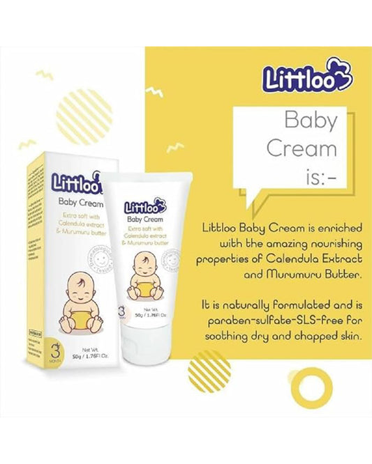 Littloo Moisturizing Baby Cream-With Coconut Oil & Calendula