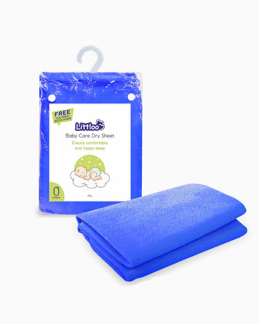 Littloo Dry Sheet Infant Bed Protector-Waterproof With Quick Absorbent Mechanism-Blue