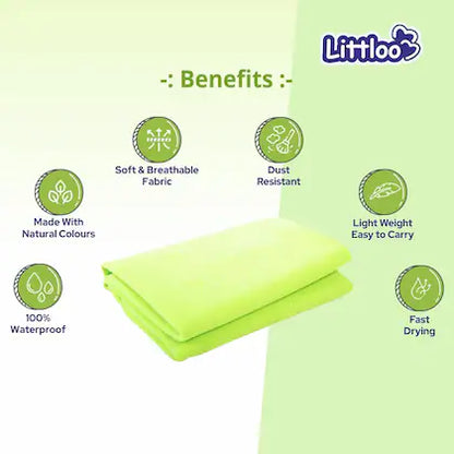 Littloo Quick Dry Infant Bed Protector-Waterproof Mattress Cover-Pista Green