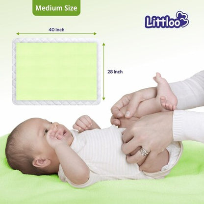 Littloo Quick Dry Infant Bed Protector-Waterproof Mattress Cover-Pista Green