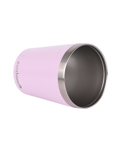 Earthism Double Wall Insulated Stainless Steel Tumbler-Soft Pink-With Lid & Straw-For Infants