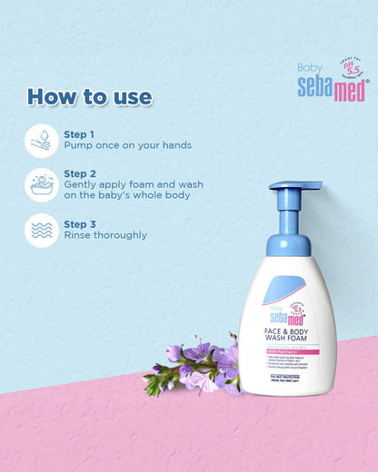 Sebamed Face & Body Baby Wash Foam-With Panthenol