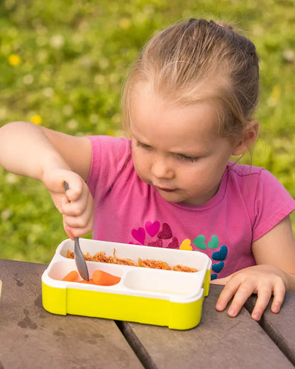 bbluv Bento Complete Sealed Lunchbox-With Spork-On The Go Meal-Leak Proof-Lime-For Feeding Infants