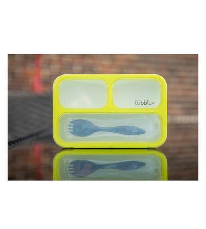 bbluv Bento Complete Sealed Lunchbox-With Spork-On The Go Meal-Leak Proof-Lime-For Feeding Infants