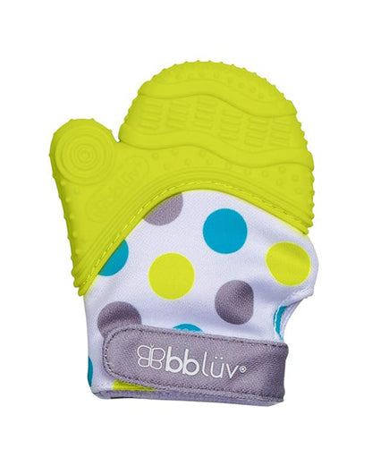 bbluv Glüv Baby Teething Mitten-Lime-Pleasing Texture with Crinkle Paper-Food Grade Silicone