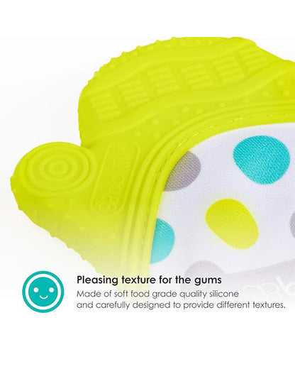 bbluv Glüv Baby Teething Mitten-Lime-Pleasing Texture with Crinkle Paper-Food Grade Silicone