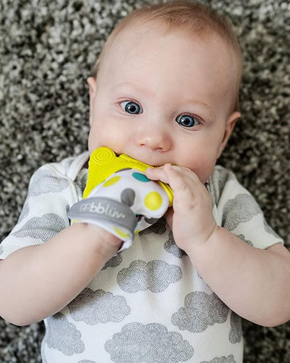 bbluv Glüv Baby Teething Mitten-Lime-Pleasing Texture with Crinkle Paper-Food Grade Silicone