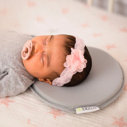 Bblüv Pilö Ergonomic Headrest Grey Baby Pillow-Helps Developing a Round & Healthy Baby's Skull-For Infants