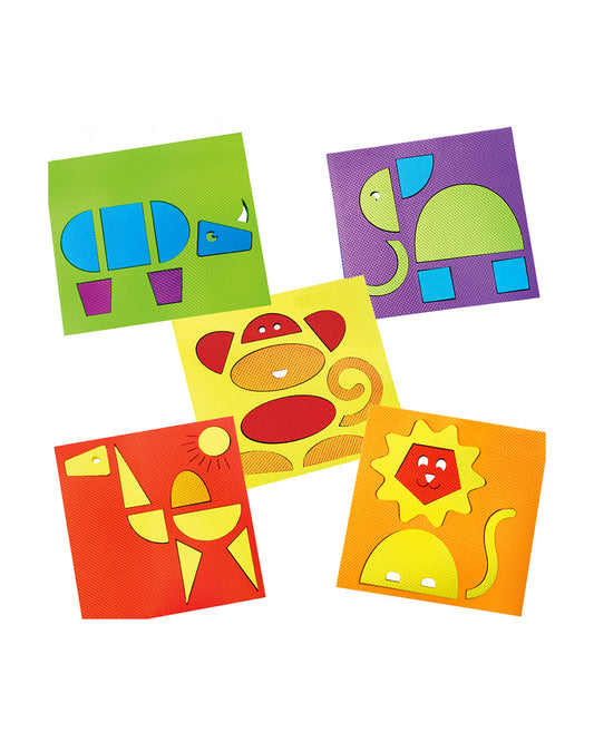 Imagimake Make With Shapes 5 Animal Puzzle-42 Pieces-Learning & Educational Toys-24M+