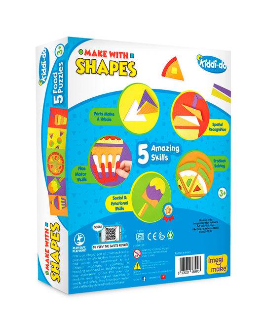 Imagimake Make With Shapes 5 Animal Puzzle-42 Pieces-Learning & Educational Toys-24M+