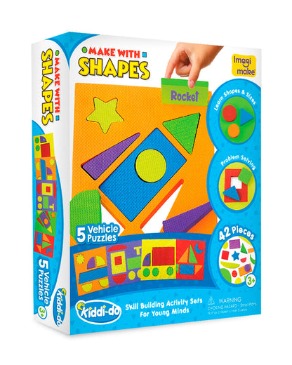 Imagimake Make With Shapes 5 Vehicle Puzzle-42 Pieces-Learning & Educational Toys-24M+