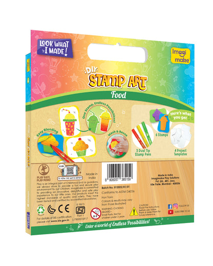 Imagimake DIY Food Stamp Art-Wash & Reuse-Art & Craft Kit-36M+