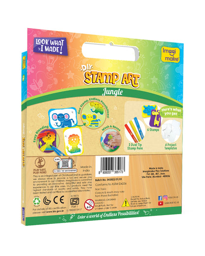 Imagimake DIY Jungle Stamp Art-Wash & Reuse-Art & Craft Kit-36M+