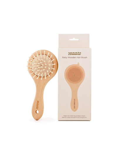 Maate Wooden Baby Hair Brush-Brown