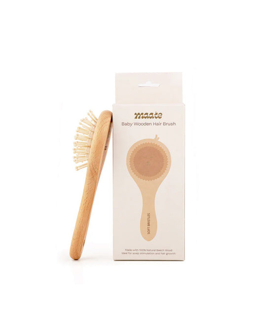 Maate Wooden Baby Hair Brush-Brown