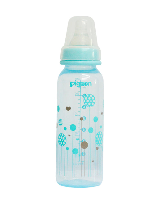 Pigeon Peristaltic Clear Nursing/Feeding Bottle-Anti Colic-240 ml-Blue Abstract-4 to 6M