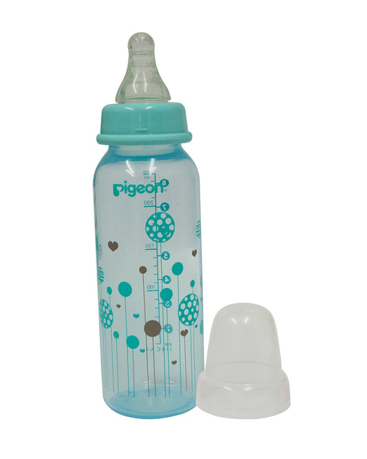 Pigeon Peristaltic Clear Nursing/Feeding Bottle-Anti Colic-240 ml-Blue Abstract-4 to 6M