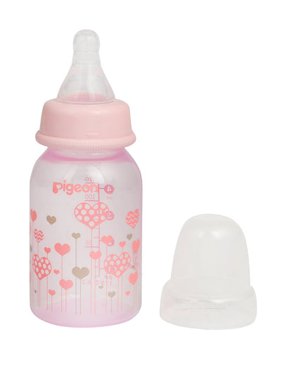 Pigeon Peristaltic Clear Nursing/Feeding Bottle-Anti Colic-120 ml-Pink Abstract-0 to 3M