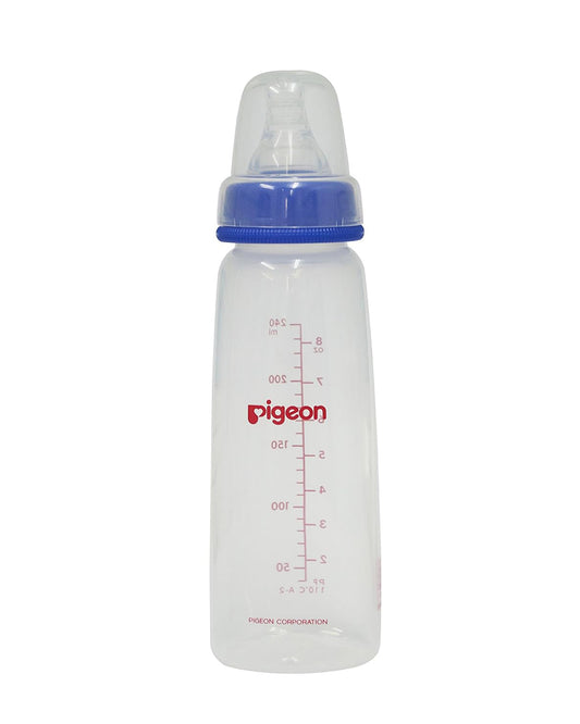 Pigeon Peristaltic Narrow Neck Feeding Bottle-Anti Colic-Adjustable Flow-240 ml-Large Size Nipple-Blue-9M+