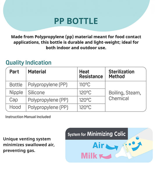 Pigeon Peristaltic Narrow Neck Feeding Bottle-Anti Colic-Adjustable Flow-240 ml-Large Size Nipple-Blue-9M+