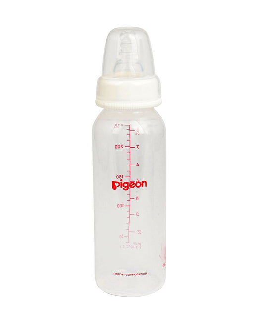 Pigeon Peristaltic Narrow Neck Feeding Bottle-Anti Colic-Adjustable Flow-240 ml-Medium Size Nipple-White-4M+