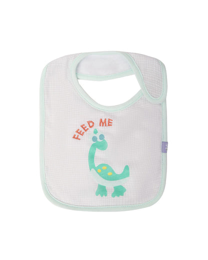 Mi Arcus Dino Print Baby Drool Bibs-Cotton-0 to 3M-Pack of 3-For Infants