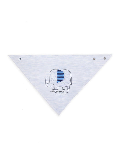 Mi Arcus Triangle Knitted Drool Bibs-Safari-Cotton-0 to 3M-Pack of 3-For Infants