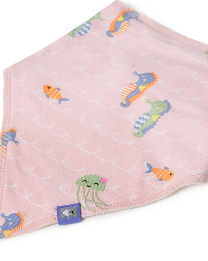 Mi Arcus Triangle Drool Bibs-Mermarizing-Cotton-0 to 12M-Pack of 3-For Infants