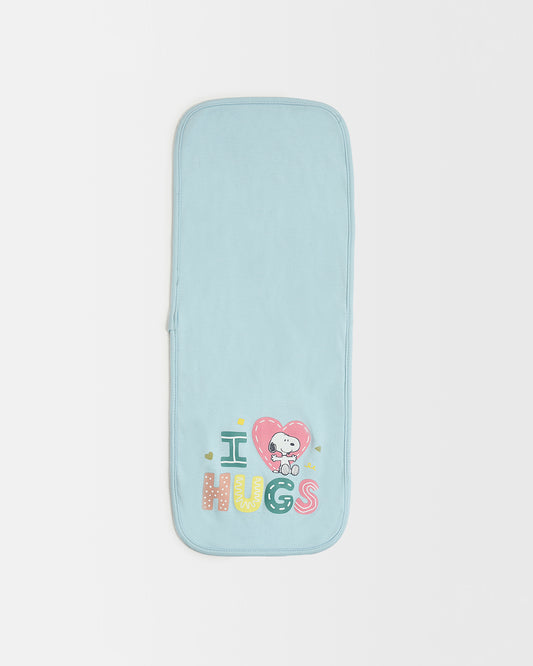 Mi Arcus Peanuts White & Blue Burp Cloth-100% Cotton-Pack of 2-For Infants