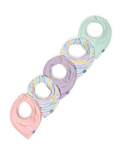 Mi Arcus Kids Drool Bibs-Multicolor-Cotton-0 to 3M-Pack of 5-For Infants