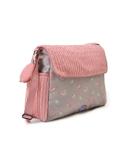 Mi Arcus Peony Knitted Diaper Bag-With Diaper Changing Sheet-Sweet Spring