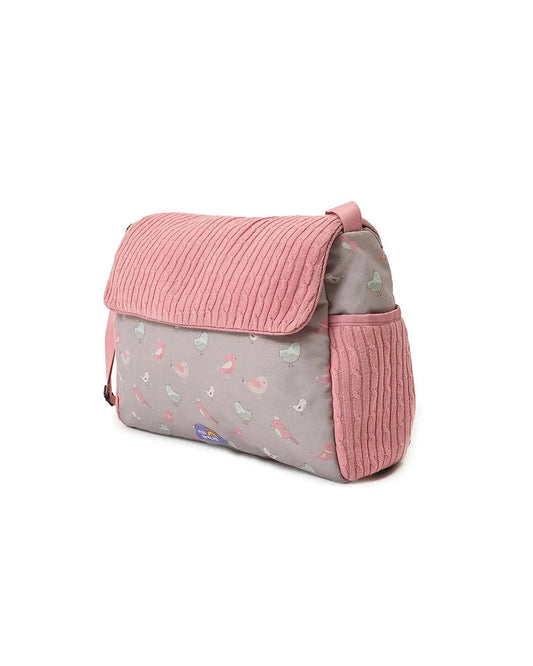 Mi Arcus Peony Knitted Diaper Bag-With Diaper Changing Sheet-Sweet Spring