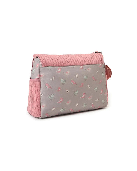 Mi Arcus Peony Knitted Diaper Bag-With Diaper Changing Sheet-Sweet Spring