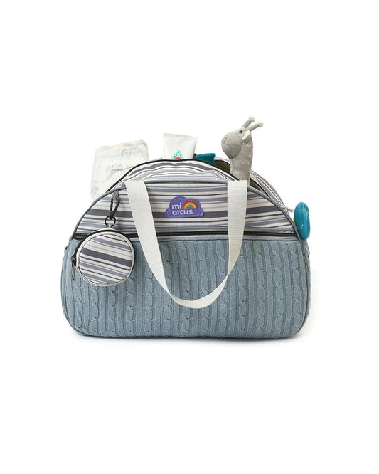 Mi Arcus Ashley Knitted Diaper Bag-With Diaper Changing Sheet-Constellation-Blue