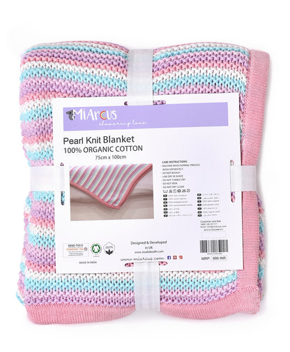 Mi Arcus Pearl Knitted Ultra Soft 100% Cotton Blanket-For Infants