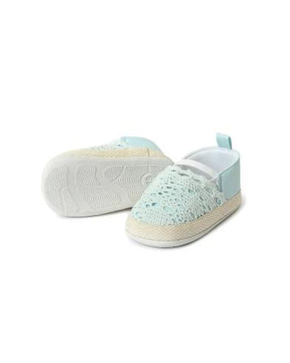 Mi Arcus Blue Crochet Knit Slip On Shoes For Infants