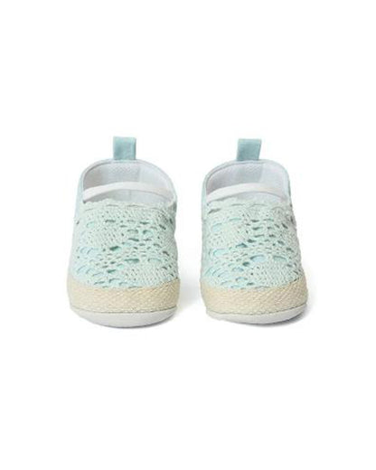Mi Arcus Blue Crochet Knit Slip On Shoes For Infants