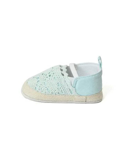 Mi Arcus Blue Crochet Knit Slip On Shoes For Infants